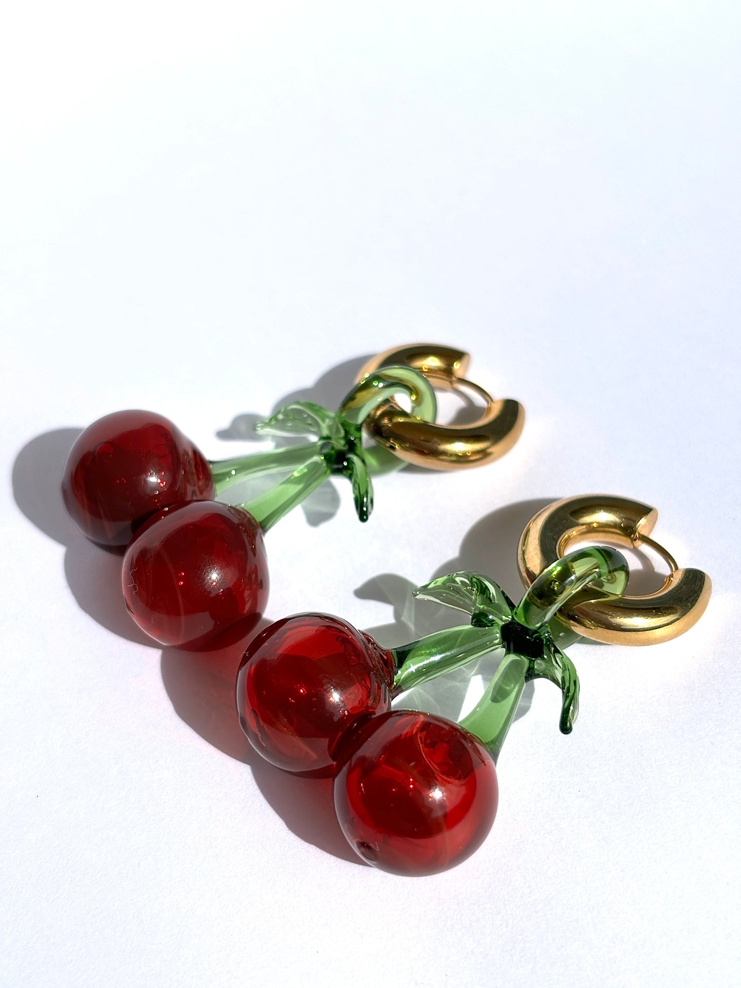 PUFFED CHERRY EARRINGS