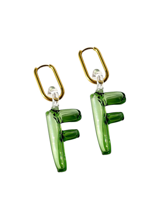 PUFFED INITIALS earrings S-W